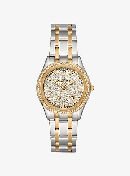 michael kors kiley pavé two tone watch|Kiley Pavé Silver.